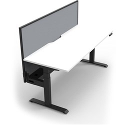 Rapidline Boost+ Single Sided Workstation + Screen + Tray 1200Wx750Dx620-1330mmH Wht/Blk