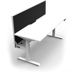 Rapidline Boost+ Single Sided Workstation + Screen + Tray 1200Wx750Dx620-1330mmH Wht/Wht