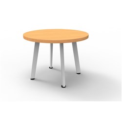 Rapidline Eternity Round Coffee Table 600D x 450mmH Beech Top White Satin Base