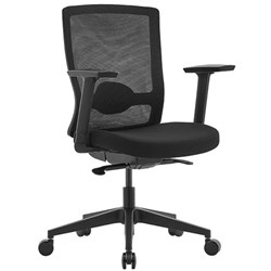 Draft Executive Chair High Back With Arms Black Fabric Seat Mesh Back
