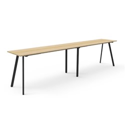 Rapidline Eternity High Bar Table 4200W x 750D x 1050mmH Natural Oak Top Black Frame