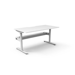 Rapidline Halo Static Single Sided Workstation + Cable Tray 1500Wx750Dx730mmH White/White