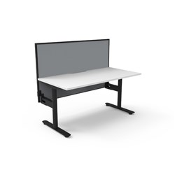 Rapidline Halo Static Single Sided Workstation + Screen 1500Wx750Dx1330mmH White/Black