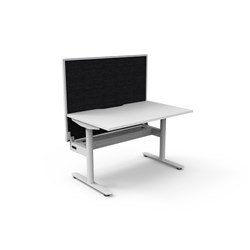 Rapidline Halo Static Single Sided Workstation+Screen+Tray 1200W x 750D x 1330mmH Wht/Wht