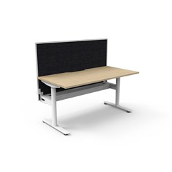 Rapidline Halo Static Single Sided Workstation+Screen+Tray 1500W x 750D x 1330mmH Oak/Wht