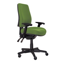 Buro Roma High Back Task Chair With Arms With Seat Slide Fabric Seat And Back Green