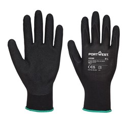 Portwest NPR15 Dermi-Grip Nitrile Sandy Gloves Large Black