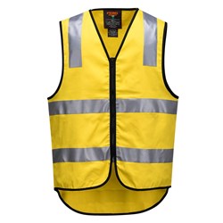 Portwest Hi-Vis Zipped Cotton Vest Large Yellow