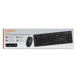 Cygnett Essentials Wireless Keyboard and Mouse Combo Black