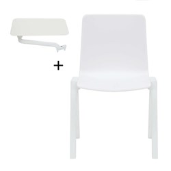Rapidline Academy Stacking Chair Polypropylene + Tablet Arm White