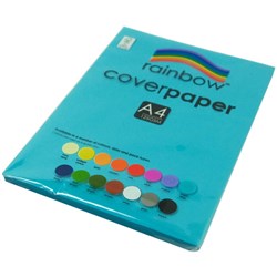 Rainbow Cover Paper A4 125gsm Bright Blue 100 Sheets