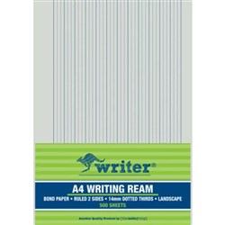 Writer A4 Exam Paper 14mm Dotted Thirds Landscape 500 Sheets