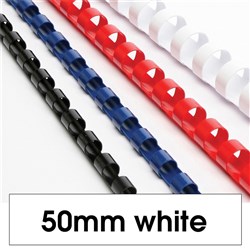 Rexel Plastic Binding Comb 50mm 21 Loop 450 Sheet Capacity White Pack Of 50