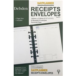 Debden Dayplanner Refill Receipt Envelopes Desk Edition 140x216mm